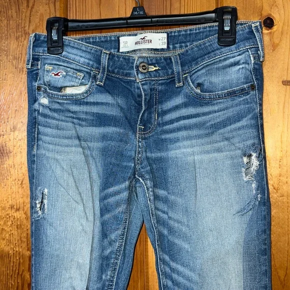 Hollister Blue Distressed Boot Cut Jeans w27 L33 - Picture 4 of 8